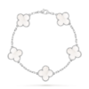 Four-leaf clover bracelet White Gold mother-of-pearl