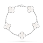 Four-leaf clover bracelet White Gold mother-of-pearl