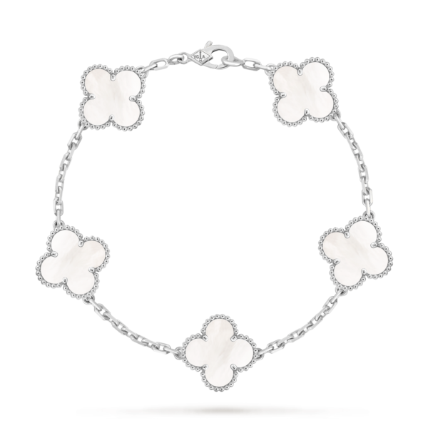 Four-leaf clover bracelet White Gold mother-of-pearl