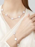 Four-leaf clover bracelet White Gold mother-of-pearl