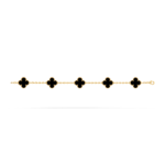 Four-leaf clover bracelet 18K Gold Black onyx