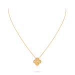 vintage 18k gold single four-leaf clover necklace