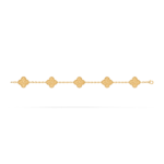 18K solid gold vintage 5 motif clover bracelet