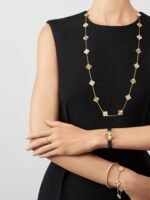 18K Gold Iridescent & Diamond Clover Bracelet – 5 Motifs (Mixed Motifs)