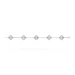 18K White Gold Iridescent Clover Bracelet – 5 Motifs