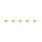 18K Gold Iridescent Clover Bracelet – 5 Motifs