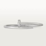 18k white gold diamond nail bangle bracelet