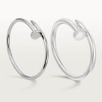 18k white gold diamond nail bangle bracelet