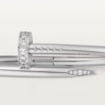 18k white gold diamond nail bangle bracelet