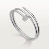 18k white gold double wrap diamond nail bangle bracelet