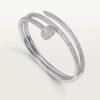 18k white gold double wrap diamond nail bangle bracelet