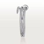 18k white gold double wrap diamond nail bangle bracelet