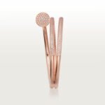18k rose gold double wrap diamond nail bangle bracelet
