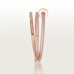 18k rose gold double wrap diamond nail bangle bracelet