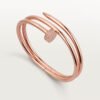 18k rose gold double wrap diamond nail bangle bracelet