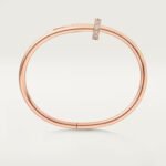 18k rose gold diamond nail bangle bracelet