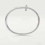 18k white gold diamond nail bangle bracelet