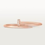 18k rose gold diamond nail bangle bracelet