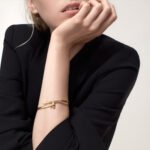 18k gold nail bangle bracelet