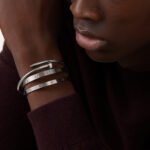 18k white gold nail bangle bracelet
