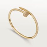 18k gold full pave diamond nail bangle bracelet