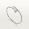 18k white gold full pave diamond nail bangle bracelet