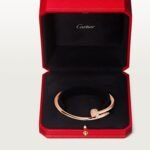 18k rose gold diamond nail bangle bracelet