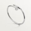 18k white gold diamond nail bangle bracelet