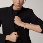 18k gold full pave diamond nail bangle bracelet
