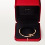 18k rose gold full pave diamond nail bangle bracelet