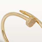 18k gold full pave diamond nail bangle bracelet