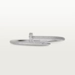 18k white gold full pave diamond nail bangle bracelet