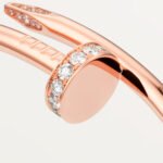 18k rose gold diamond nail bangle bracelet