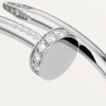 18k white gold diamond nail bangle bracelet