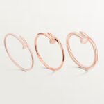 18k rose gold diamond nail bangle bracelet