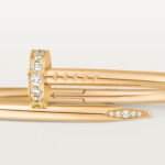 18k gold diamond nail bangle bracelet