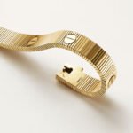 18K Gold Flexible Screw Motif Bangle Bracelet