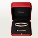 18K Rose Gold 4-Diamond Screw Motif Bangle Bracelet