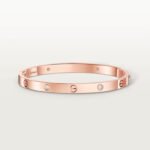 18K Rose Gold 4-Diamond Screw Motif Bangle Bracelet