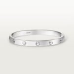 18K White Gold Screw Motif Bangle Bracelet