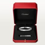 18K White Gold Screw Motif Bangle Bracelet