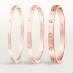 18K rose gold screw motif bangle bracelet