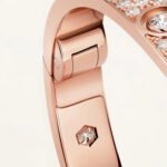 18k rose gold diamond pave screw motif bangle bracelet