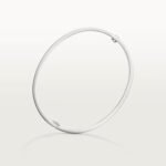 18k white gold diamond pave screw motif bangle bracelet
