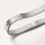 18k white gold flexible screw motif bangle bracelet
