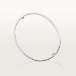 18K White Gold 4-Diamond Screw Motif Bangle Bracelet