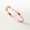 18K Rose Gold 4-Diamond Screw Motif Bangle Bracelet