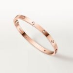 18K Rose Gold 4-Diamond Screw Motif Bangle Bracelet
