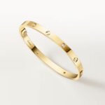 18K Gold 4-Diamond Screw Motif Bangle Bracelet