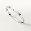 18K White Gold 4-Diamond Screw Motif Bangle Bracelet